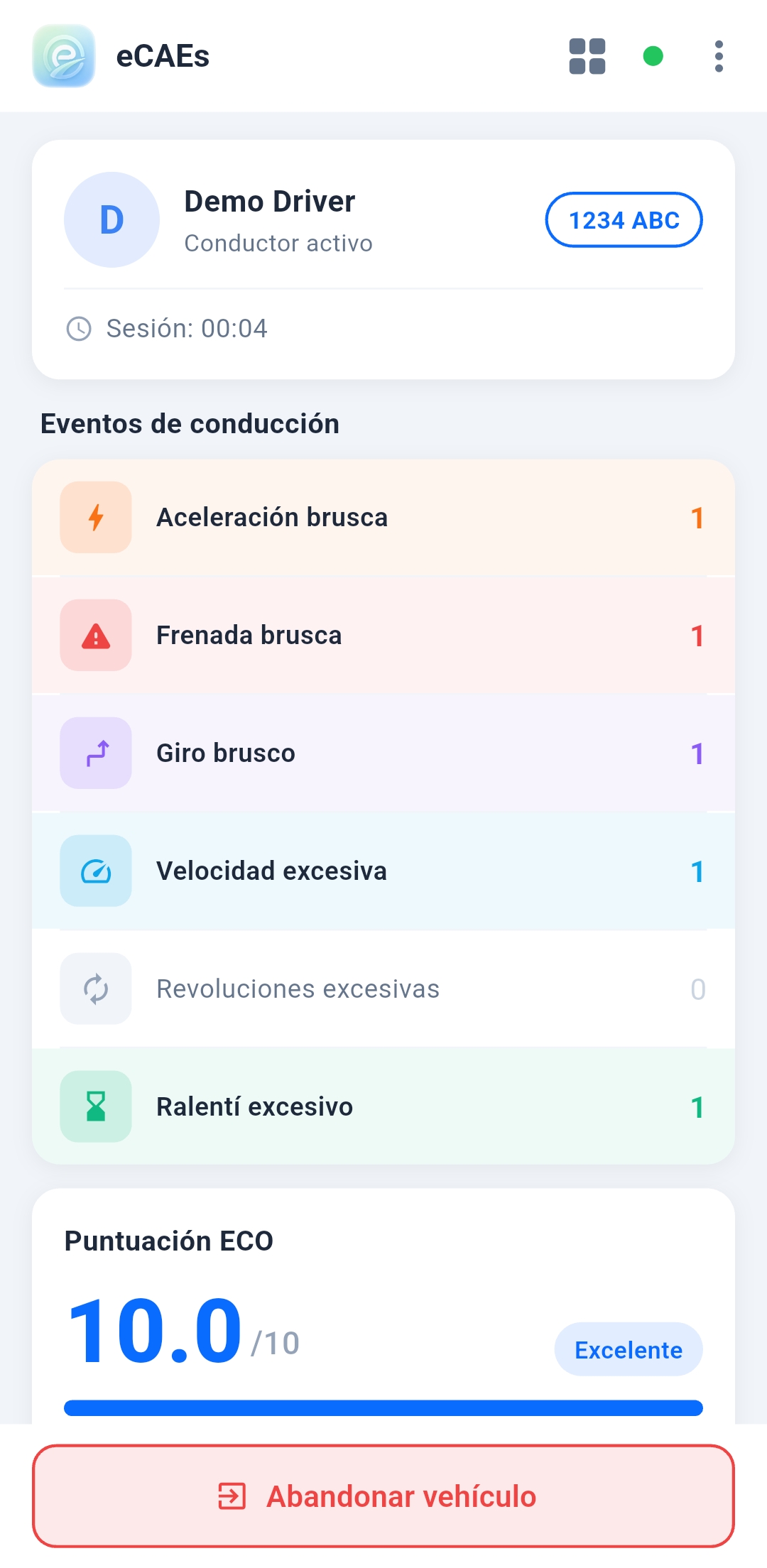 Sesión de conducción en eCAEs